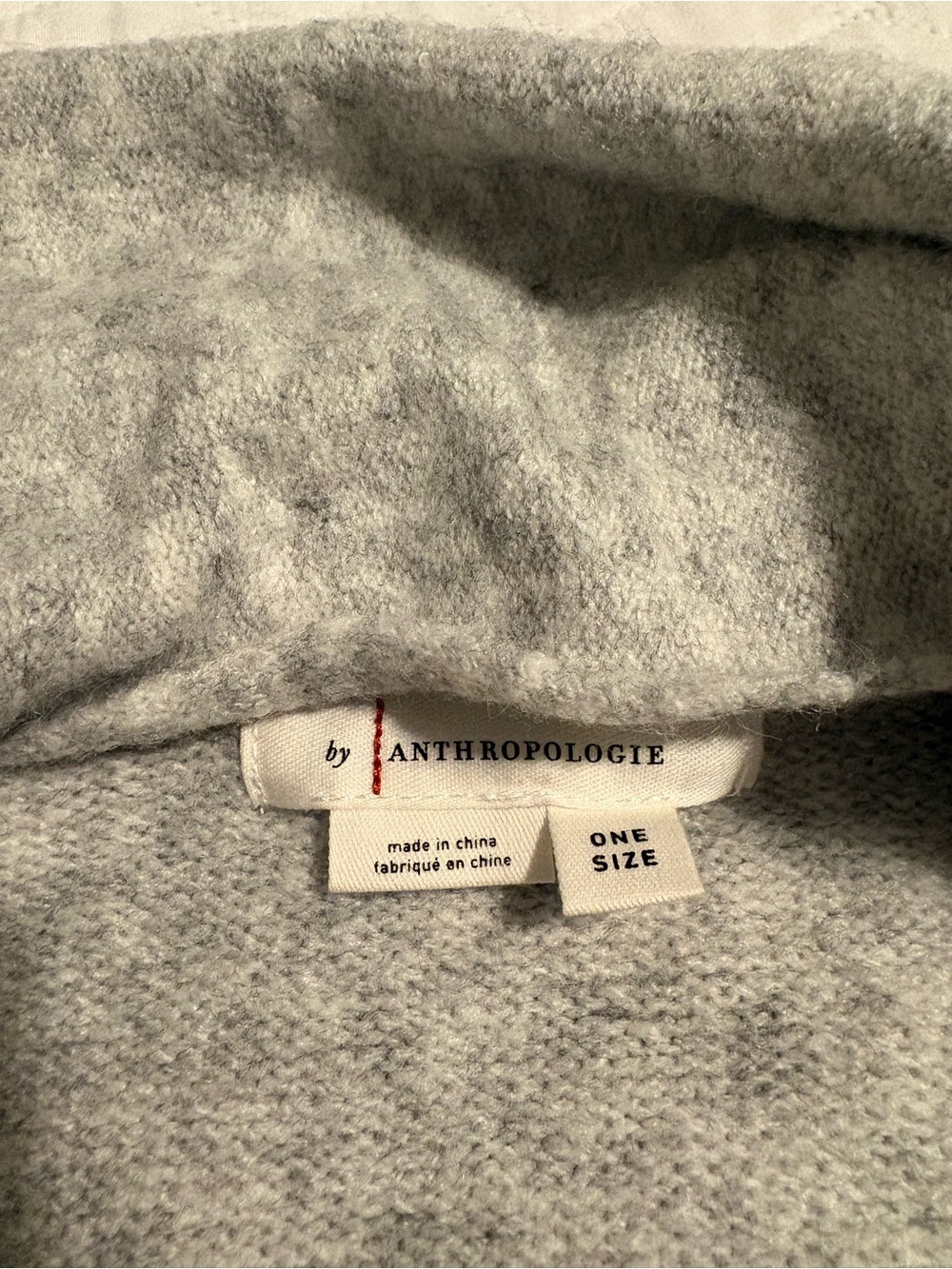 Anthropologie Grey Knit Open Front Cardigan with attachable Scarf - Picture 3 of 7